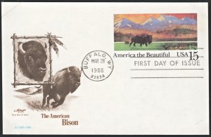 SC#UX120 15¢ America the Beautiful Postal Card FDC: Artmaster (1988) Unaddressed