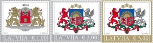 Latvia 2015 MNH Stamps Coat of Arms Latvian City Riga