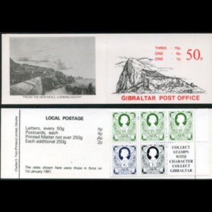 GIBRALTAR 1981 - Scott# 407B Booklet-QEII NH