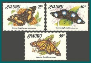 Nauru 1984 Butterflies, MNH  #297-299,SG300-SG302