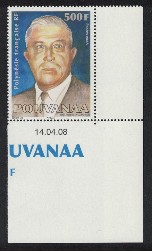 Fr. Polynesia Pouvanaa Politician 'spiritual father' 1v 500f Corner Date