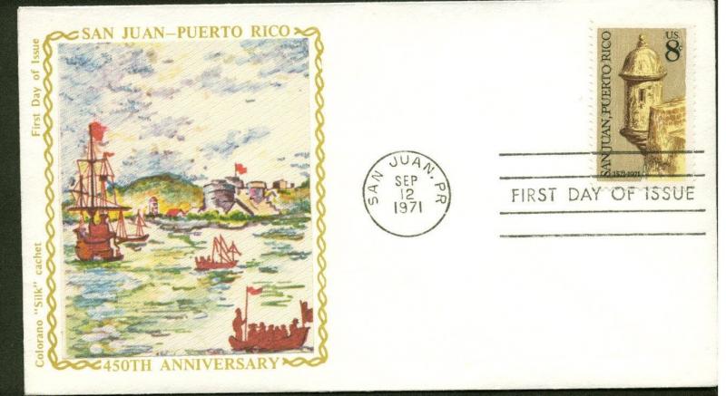 1437 SAN JUAN, PUERTO RICO FDC  COLORANO SILK CACHET