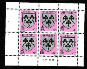Jersey-Sc#250a- id5-unused NH booklet pane-Payn Arms-1981-3-