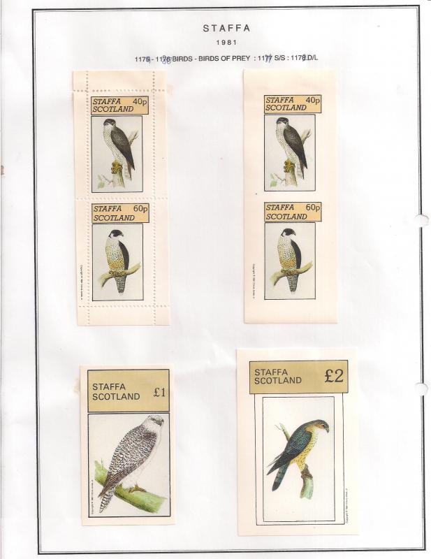 SCOTLAND - STAFFA - 1981 - Birds of Prey #2 - Perf, Imp 2v, Souv, D/L Sheets-MLH