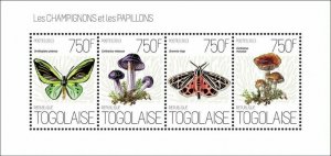 2013 TOGO MNH. MUSHROOMS AND BUTTERFLIES |  Michel Code: 5131-5134