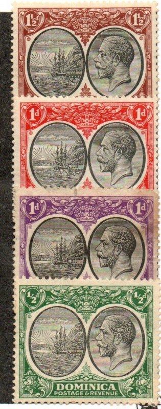 Dominica 65 Mint hinged, 66 Mint - no gum, 67 & 69 Mint hinged