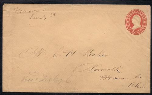 USA # U 27 Used  VF 1861 cover to Ohio Cat $ 22.50