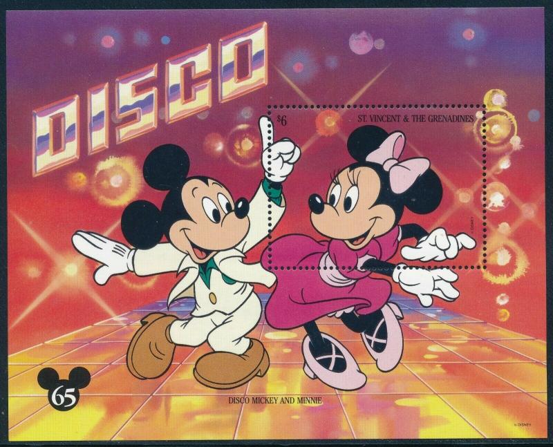 Disney St-Vincent  - Souvenir Sheet Mickey Disco (1994)