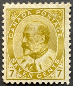 Canada, Scott 92 ii, Yellow Olive, Mint LHR, F-vf