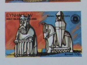 ​EYNHALLOW SCOTLAND STAMP CHESTS -IMPERF- MNH - MINI SHEET NO GUM AS ISSUED