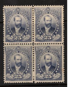 Hawaii #O6 Very Fine+ Never Hinged Block - Small Tone Mark On Lower Right Back