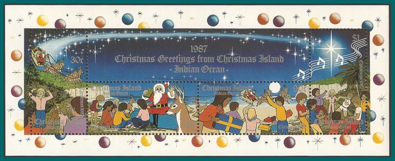 Christmas Island 1987 Christmas, MS, MNH  #212,SGMS245