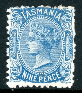 Tasmania 1871 Australia QV 9p Blue SG #148 Perf 12 Mint W42⭐