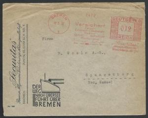 GERMANY 1932 cover red meter BREMEN, Securitas,shipping....................57092