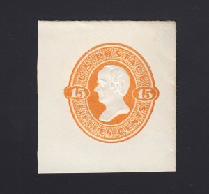 Scott #U198 15c Webster Mint Cut Square, Cat. $50.00