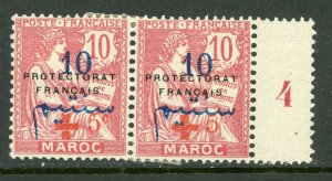 Morocco 1914 French Maroc 10¢ Semipostal Pair  Scott #B5 (Vermillion) Mint I767