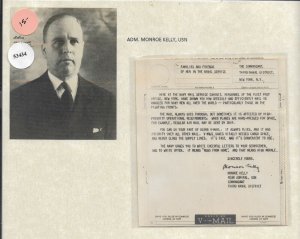 194x V-Mail fm Adm Monroe Kelly, USN 3rd Naval District (53434)