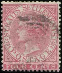 Straits Settlements SC# 11a Victoria 4C Used