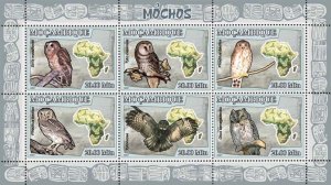 MOZAMBIQUE - 2007 - Owls - Perf 6v Sheet - Mint Never Hinged