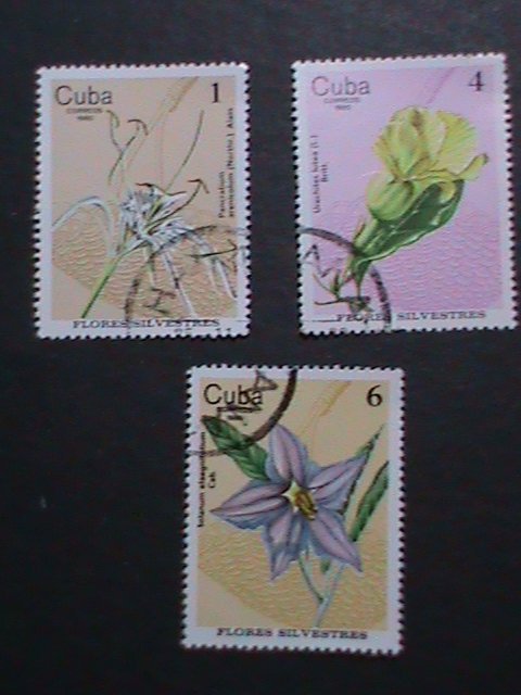 ​CUBA-VERY OLD CUBA-FLOWERS STAMPS USED-VF WE SHIP TO WORLD WIDE.WE COMBINED