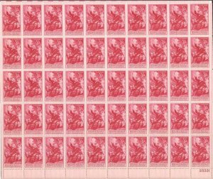 US Stamp 1956 Benjamin Franklin 50 Stamp Sheet Scott #1073