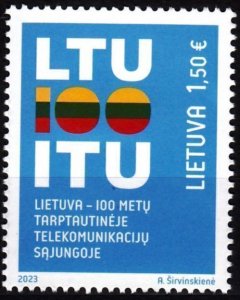 LITHUANIA 2023-08 Telecommunications Flag: ITU Membership Centenary, MNH