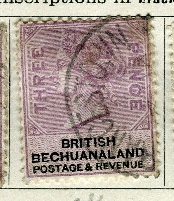 BECHUANALAND; 1887 early classic QV issue fine used 3d. value