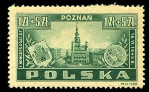 Poland #B40 Cat$15, 1945 Postal Workers Convention in Poznan, heavy hinge