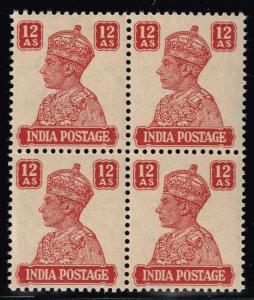 India SG# 276 Block of 4 - Mint Never Hinged - Lot 110115