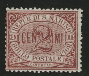 San Marino Scott 3 MH* 1895 stamp CV$16
