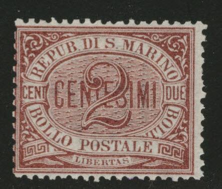 San Marino Scott 3 MH* 1895 stamp CV$16