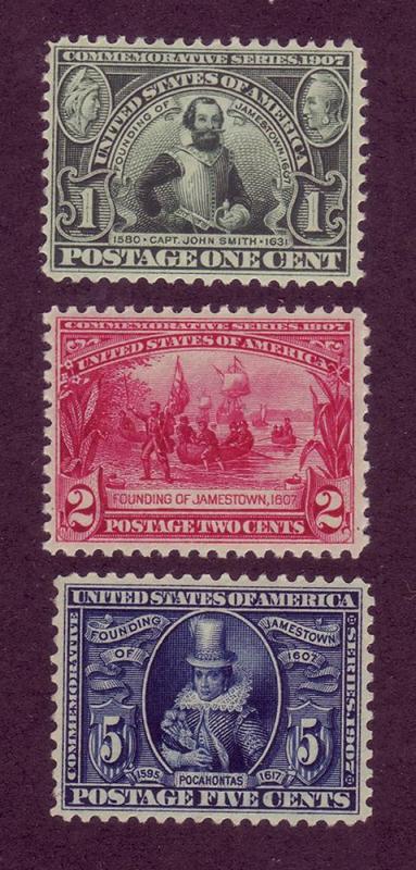 328-330 MNH, Jamestown Set,  scv: $440