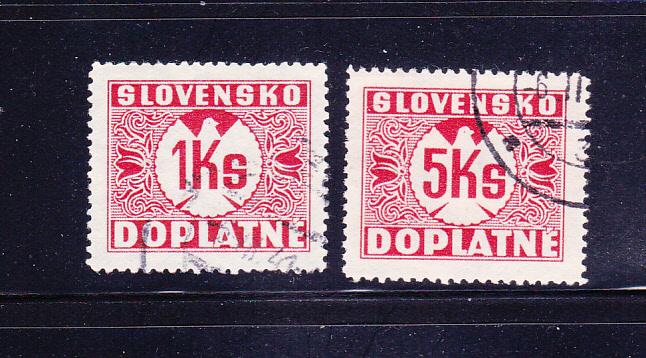 Slovakia J8-J9 U Postage Due Stamps