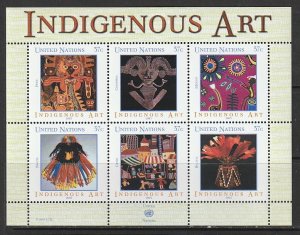 2003 UN-NY - Sc 836 - MNH VF - mini sheet - Indigenous Art