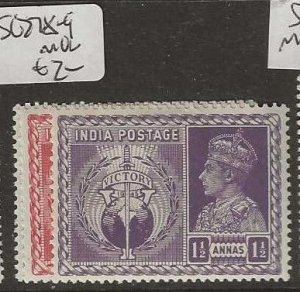 INDIA   SG278-279, 281    KGVI PEACE     9P, 1 1/2A, 12A        MOG      P0903H
