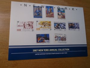 United Nations  New York494-98/515-18 Geneva151-61 Vienna 67-77 MNH  Folder 1987