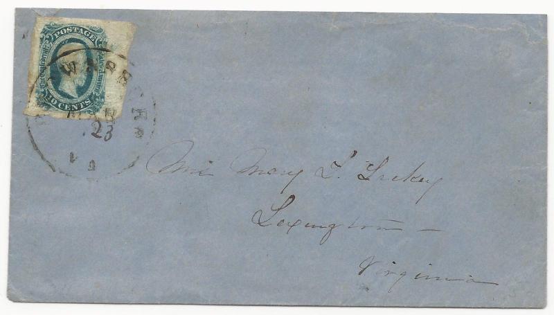 CSA Scott #12 (KB) on Cover Brown Brownsburg, VA CDS March 23 (1865) VF