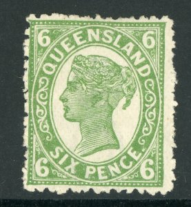 Queensland  1917 6p Yellow Green SG 296 Mint D430 ⭐⭐⭐⭐⭐⭐