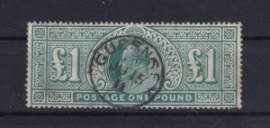 GB KEVII 1912 £1 Green Somerset House SG320 Superb Guernsey CDS VFU BP15534