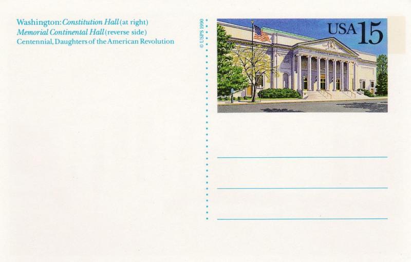 U.S. # UX151, Constitution Hall, Postal Card