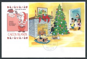 Caicos #31 (SS FDC) Disney - Christmas '83