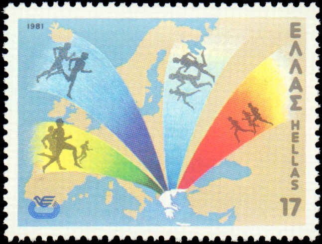 Greece #1388-1389, Complete Set(2), 1981, Sports, Never Hinged