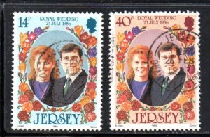 Jersey  Sc 404-5 1986 Royal Wedding Pr Andrew stamp set used