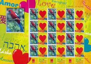 ISRAEL 2014 - 2015 BIRDS CRIMSON ROSELLA PARROT SHEET MNH 