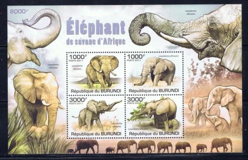 Burundi 851 NH 2011 Elephants S/S 