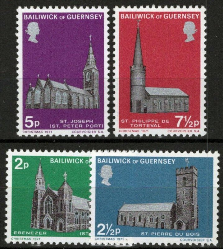 ZAYIX Guernsey 60-63 MNH Architecture Historic Churches Christmas 021423S102M