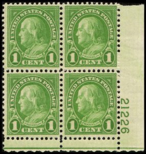 US #632 FRANKLIN MNH LR PLATE BLOCK #21226