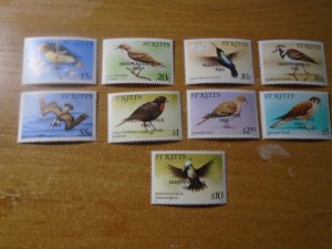 St Kitts  #  113-14 / 116-22  MNH   Birds