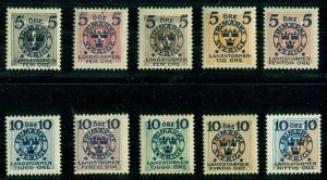 SWEDEN #B12-21 (115-24) Complete set, og NH/LH, fresh and VF, Scott $770.00