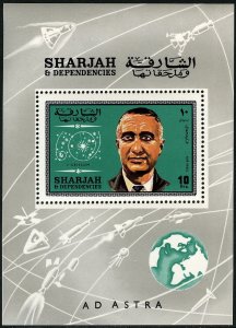 Sharjah 539 Bl.47A Michel, MNH. V.Grissom, astronaut, 1969.
